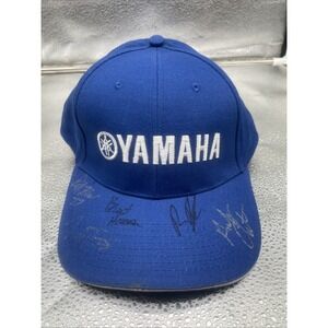 Yamaha Team‎ Fishing Signed Blue Cotton Strapback Hat With Signatures